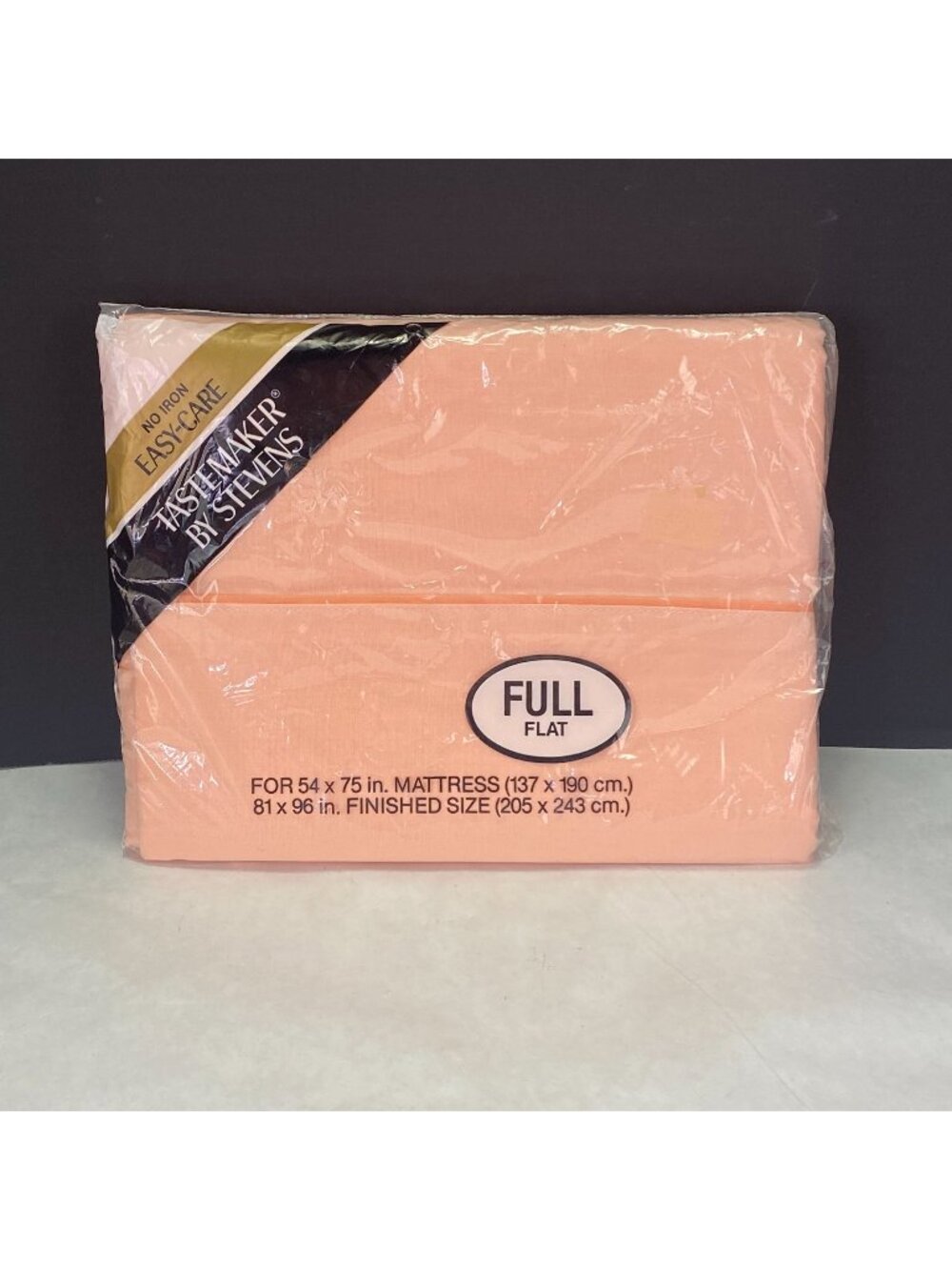 Vintage Tastemaker Stevens Cotton Blend Full Flat Sheet Peach Orange NEW